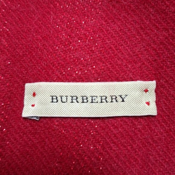 Auth Burberry - Red Wool Angora Scarf - Picture 3 of 5